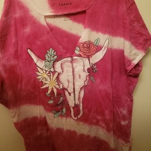 Torrid tye dye pink shirt